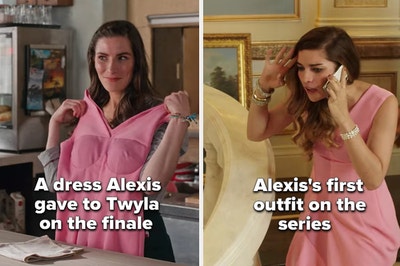 The dress Alexis gave to Twyla on the finale of "Schitt's Creek" is the very first first outfit Alexis wore on the show