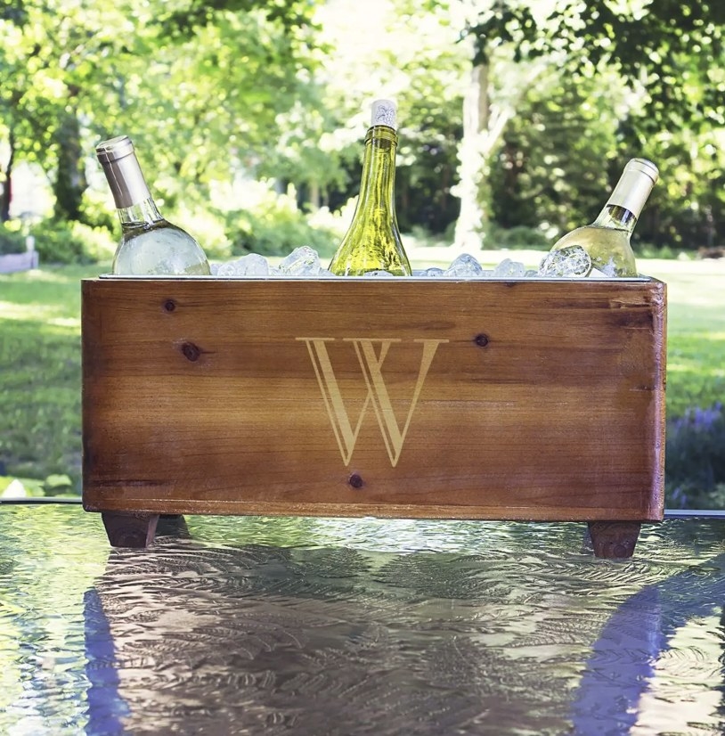 the wine trough with a w engraved on it 