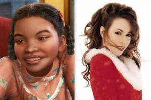 Girl from The Polar Express and Mariah Carey singing "All I Want For Christmas is You"