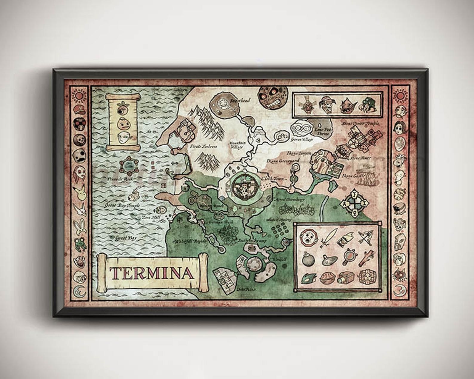 the map in a frame