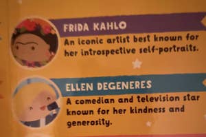 A textbook that describes Ellen Degeneres as being "known for her kindness and generosity"