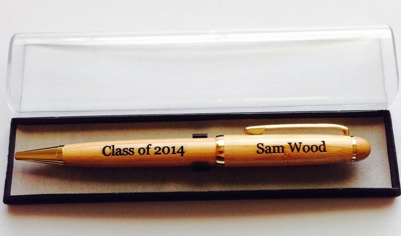 the pen engraved with class of 2014, sam wood