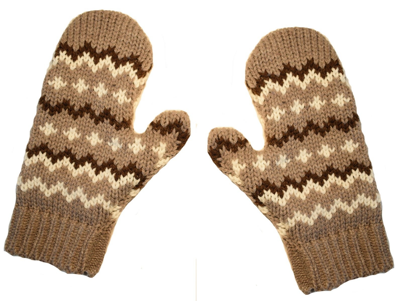 knitted brown gloves