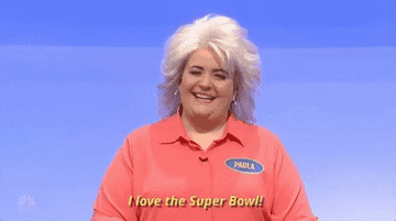Aidy Bryant in SNL skit saying, &quot;I love the Super Bowl!&quot;