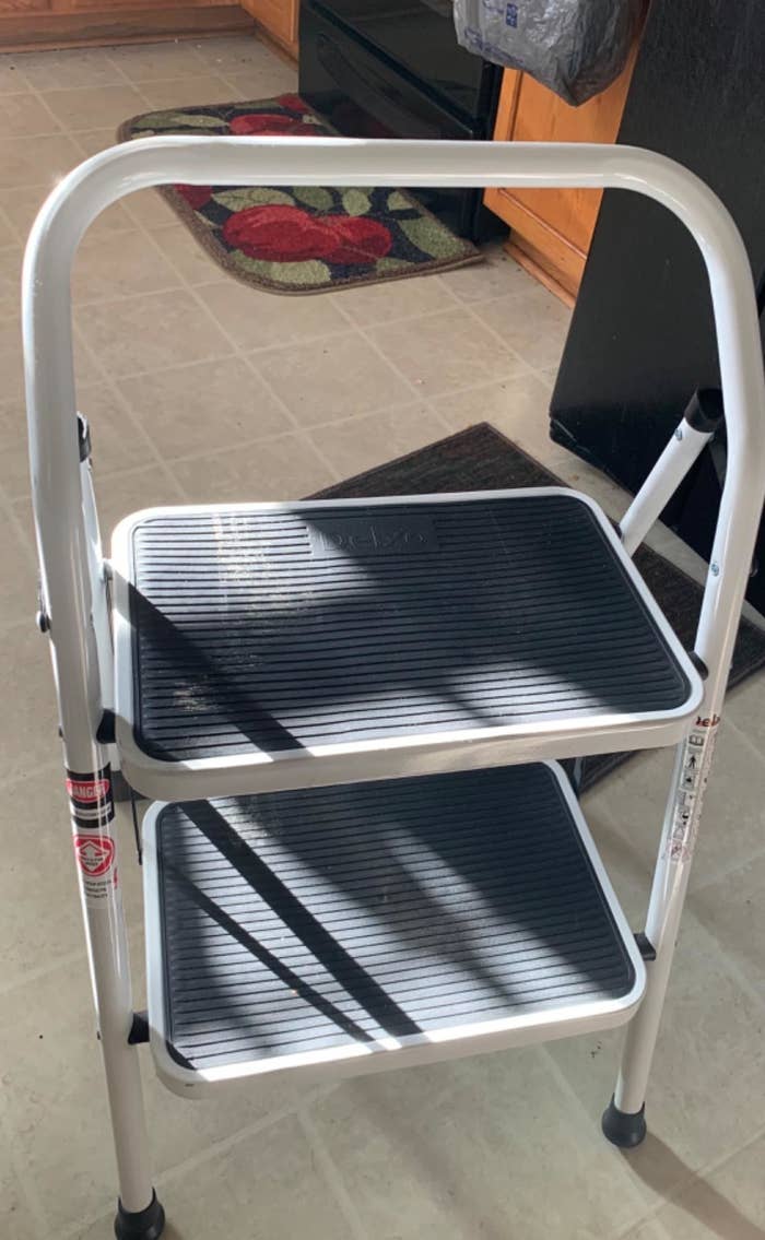 Reviewer photo of the two-step ladder
