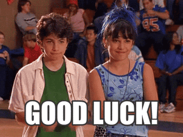 Gordo and Miranda (from Lizzie Mcguire) wishing y&#x27;all good luck 