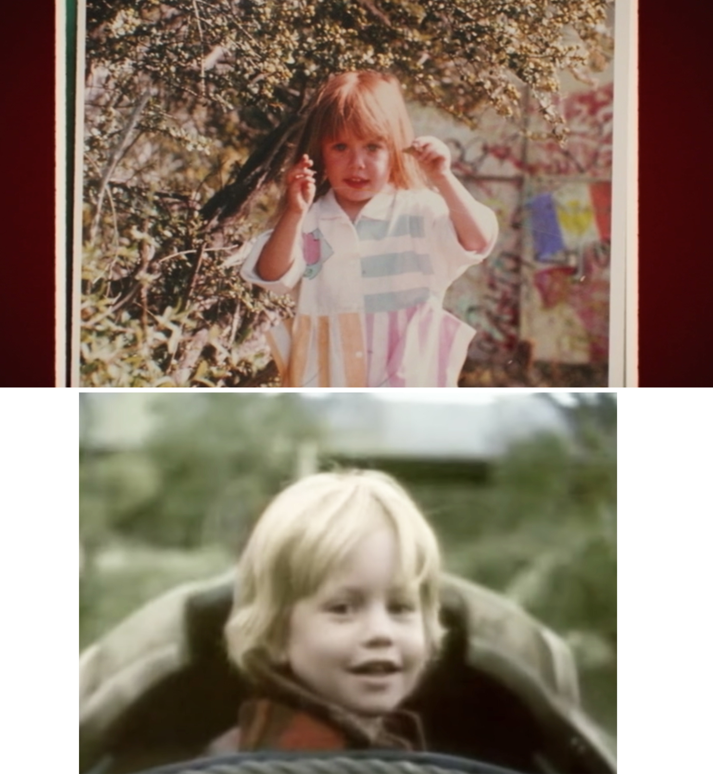 A baby picture of Elizabeth Olsen vs. a baby picture of Kirk Cameron