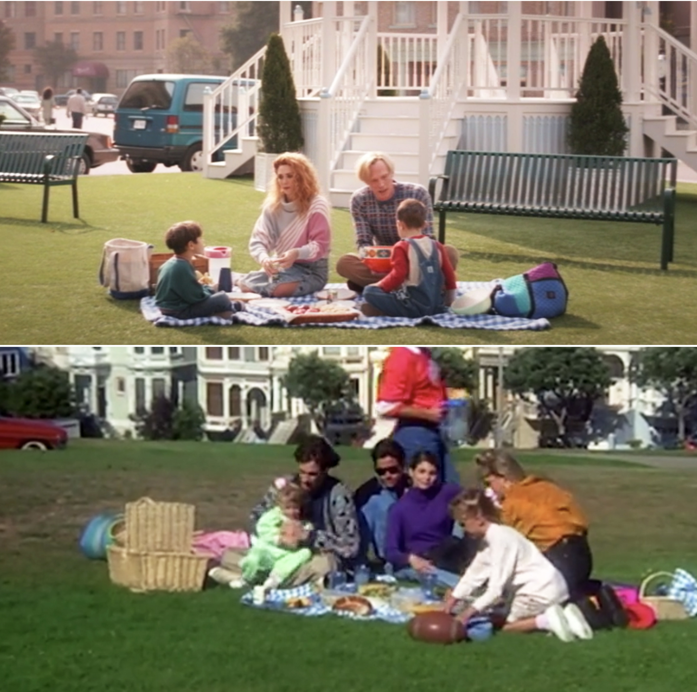 Wanda, Vision, Billy, and Tommy having a picnic vs. The Tanners having a picnic on Full House