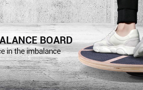 feet standing on the balance board 