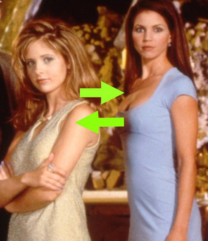 Buffy and Cordelia with arrows pointing between them