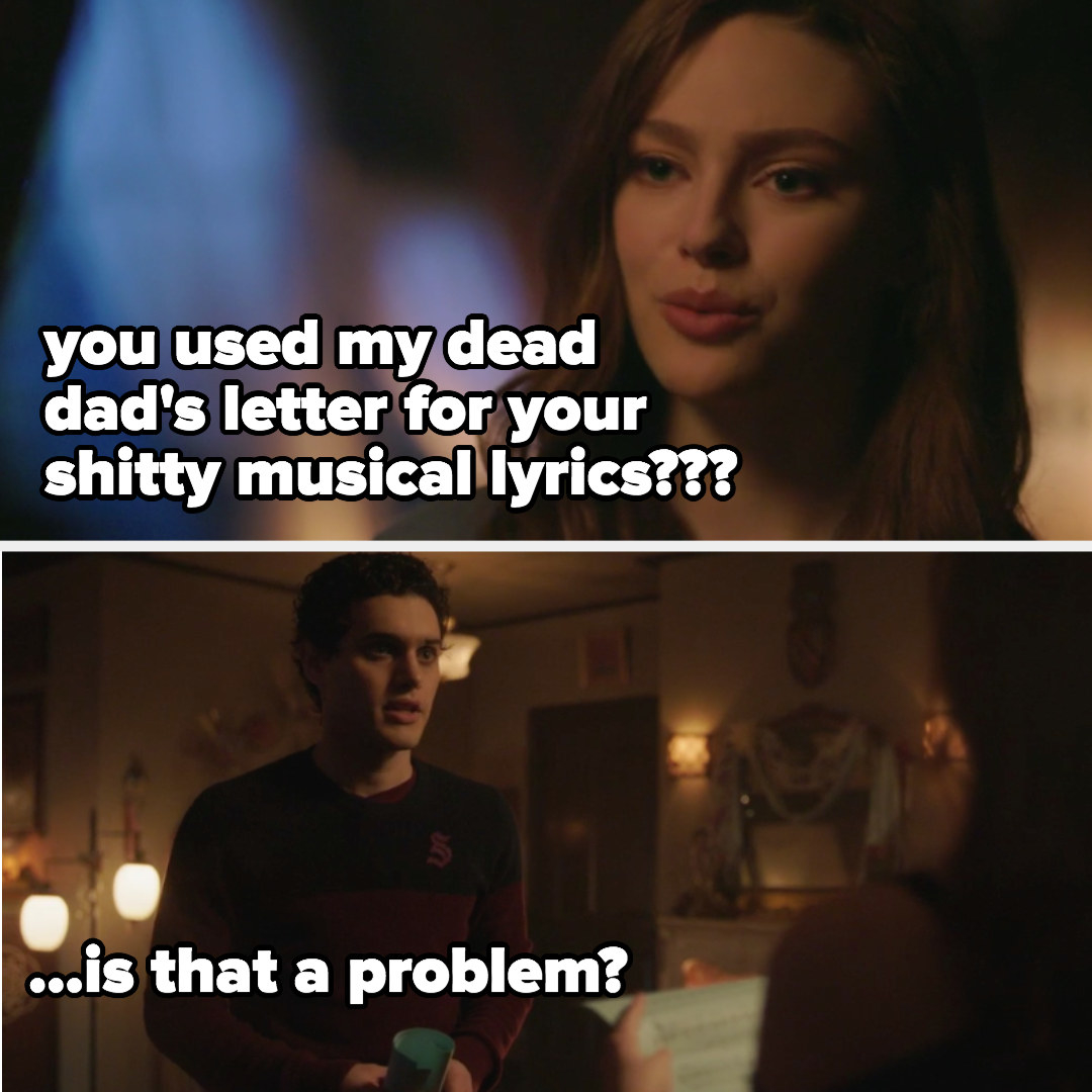 Hope: &quot;You used my dead dad&#x27;s letter for your shitty musical lyrics?&quot; Landon: &quot;Is that a problem?&quot;