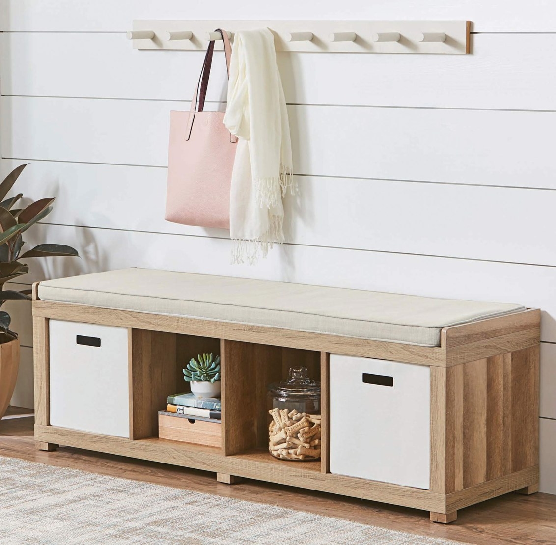 The four cube organizer storage bench