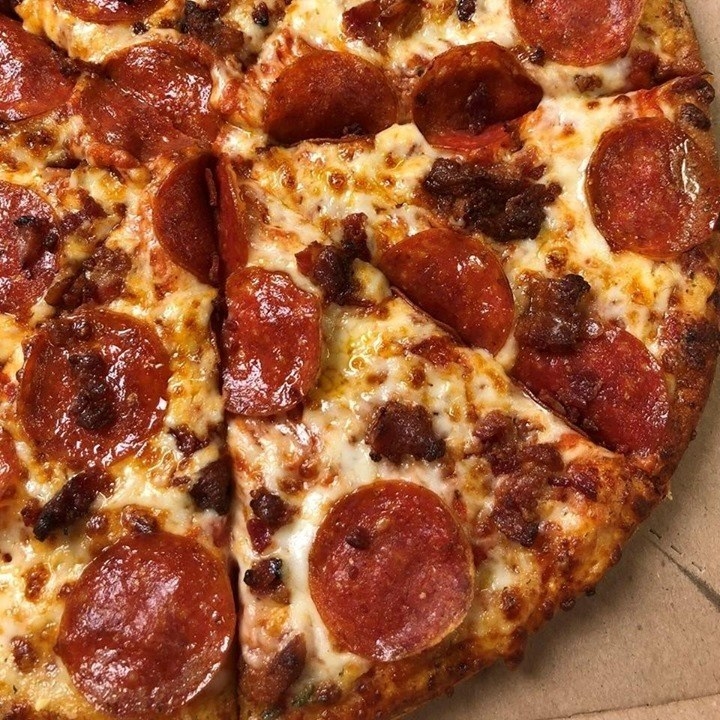 Dominos pepperoni and bacon pizza