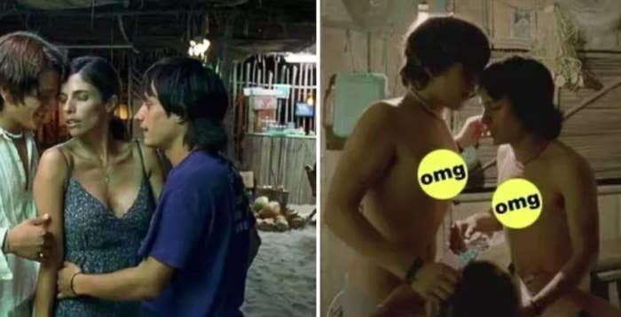 A threesome scene in "y tu mama tambien"