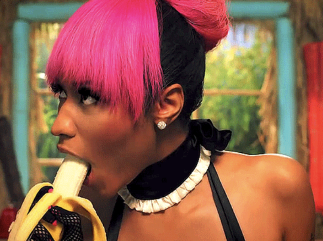 Nikki Minaj eating a banana
