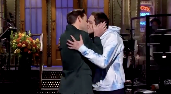 John and Pete kissing