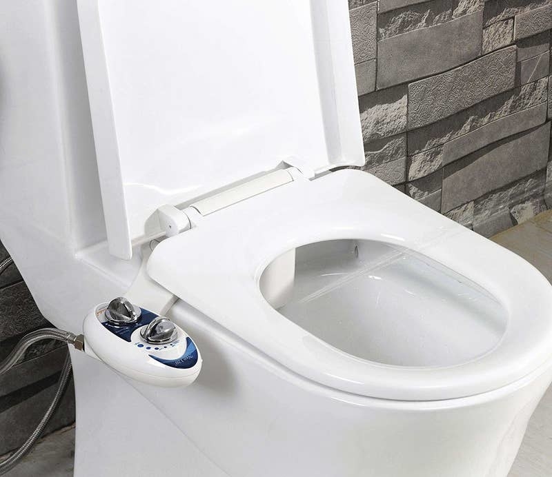 The bidet on a toilet