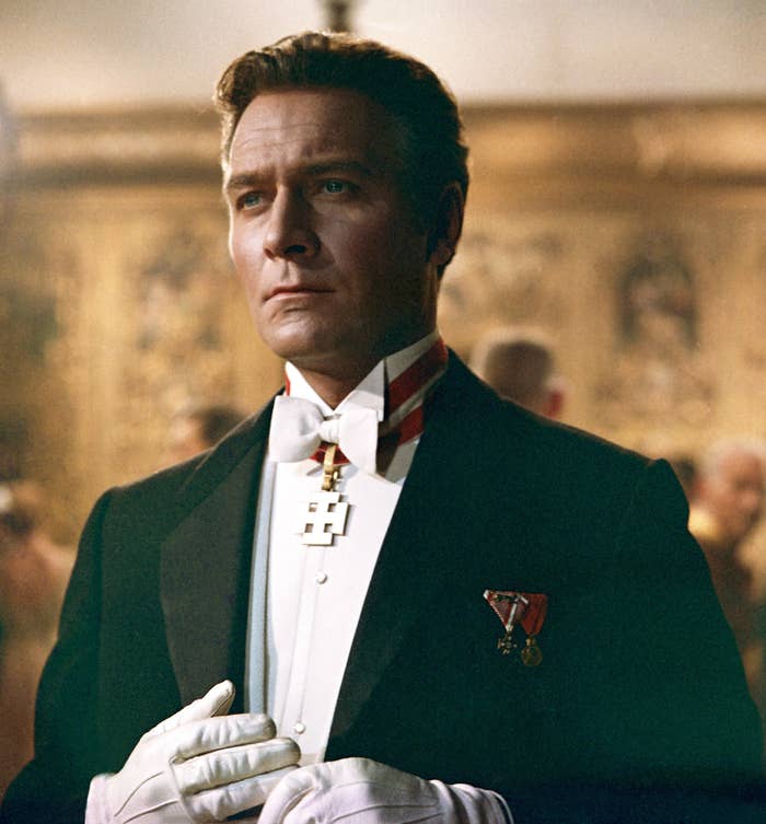 Christopher Plummer dressed to the nines with medals on his tux in The Sound of Music
