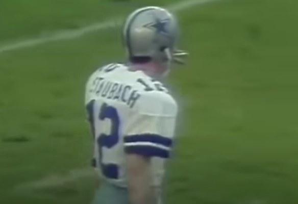 Roger Staubach leaving the field.