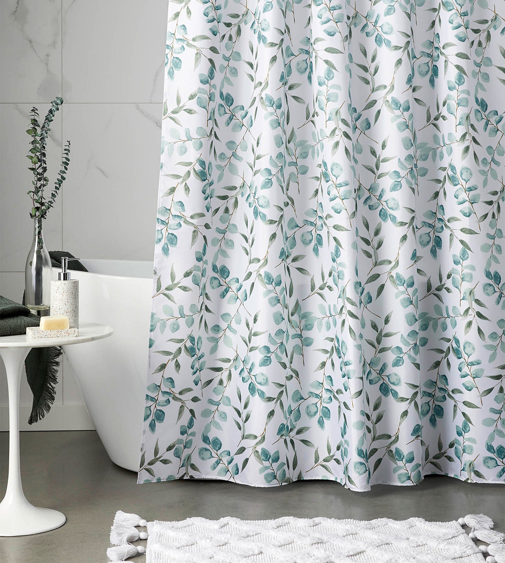 A cute patterned shower curtain
