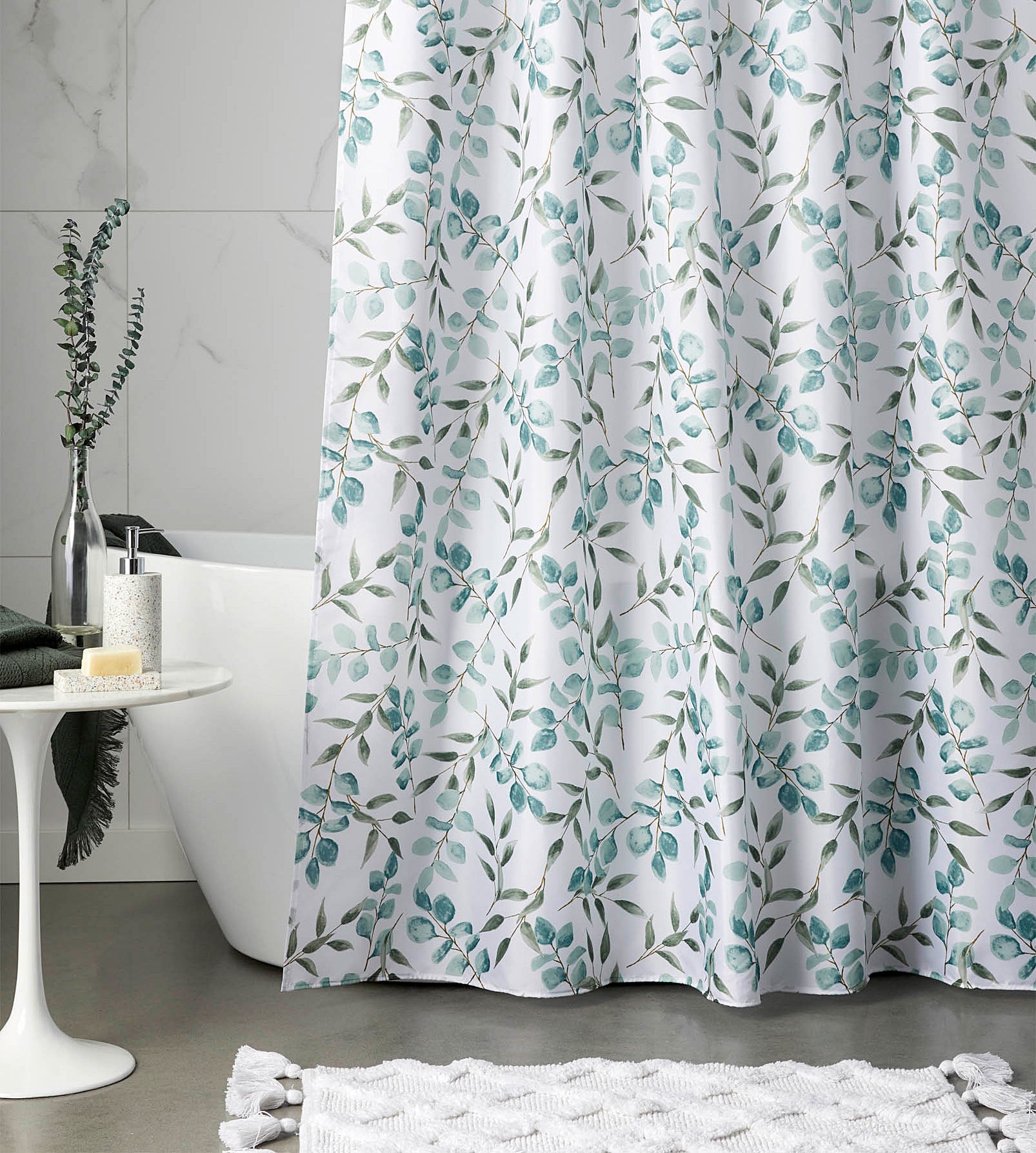 A cute patterned shower curtain 