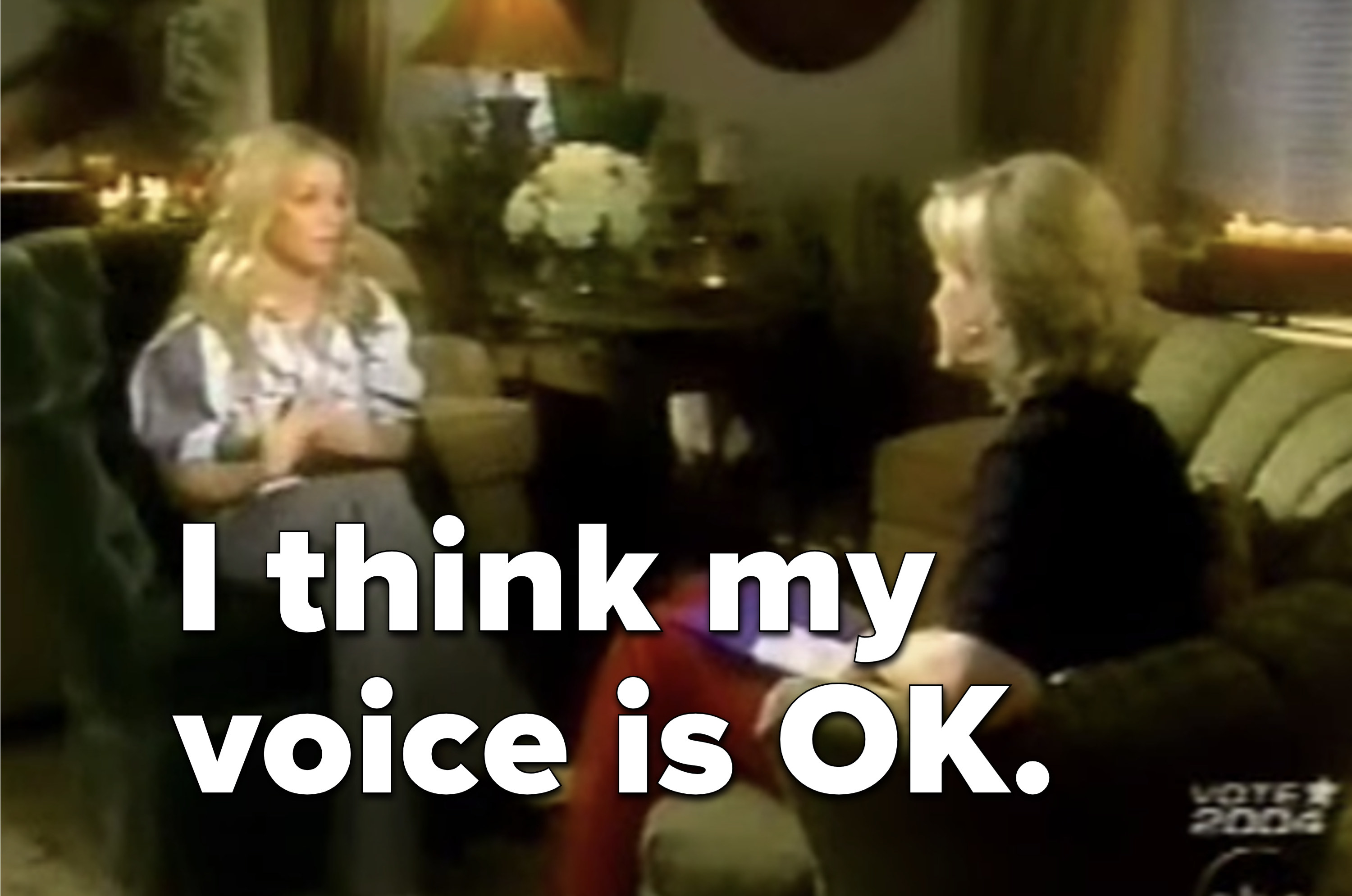 Britney saying, &quot;I think my voice is OK&quot; in the interview