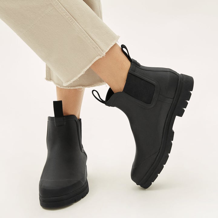 Another model wearing the black boots