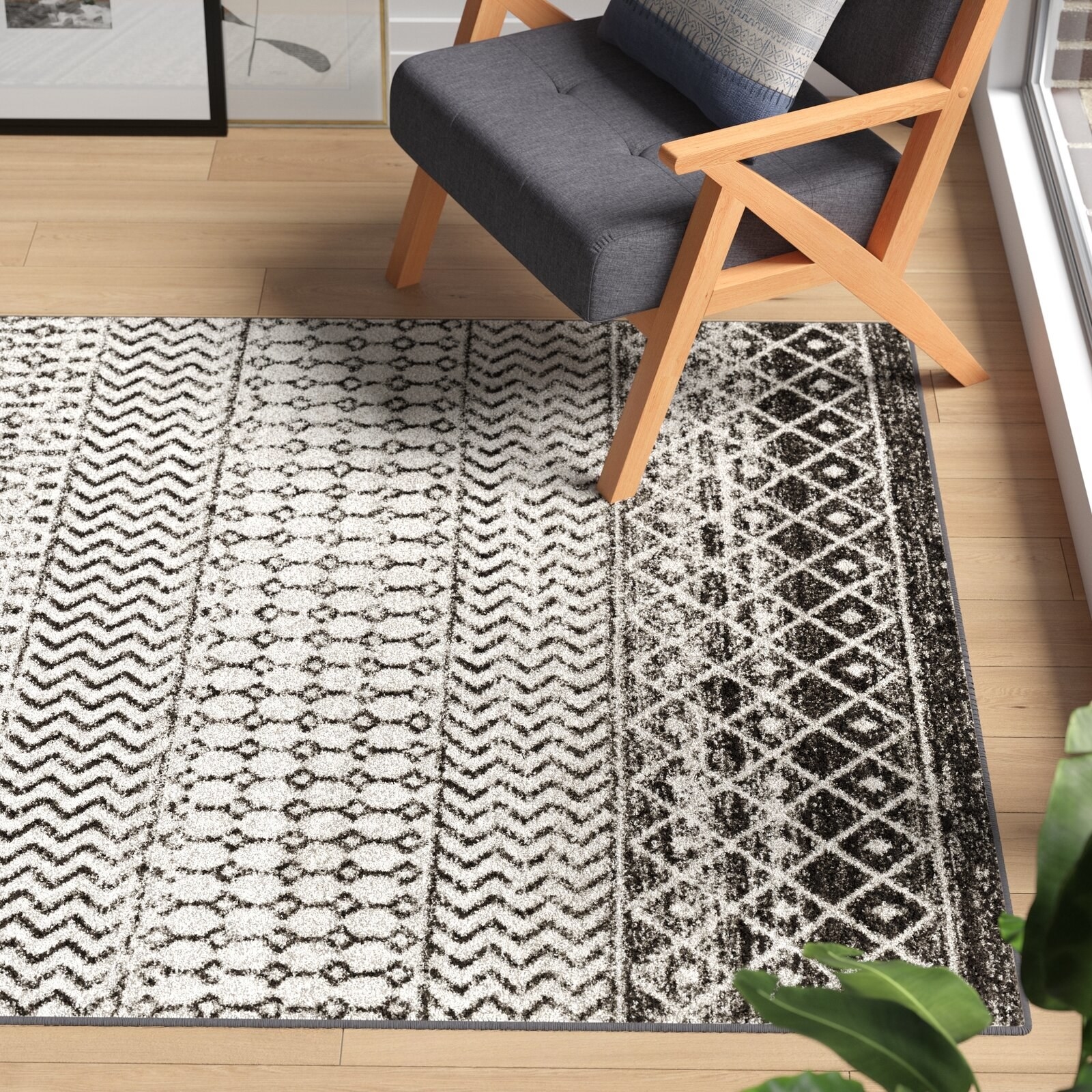 patterned area rug in a living space