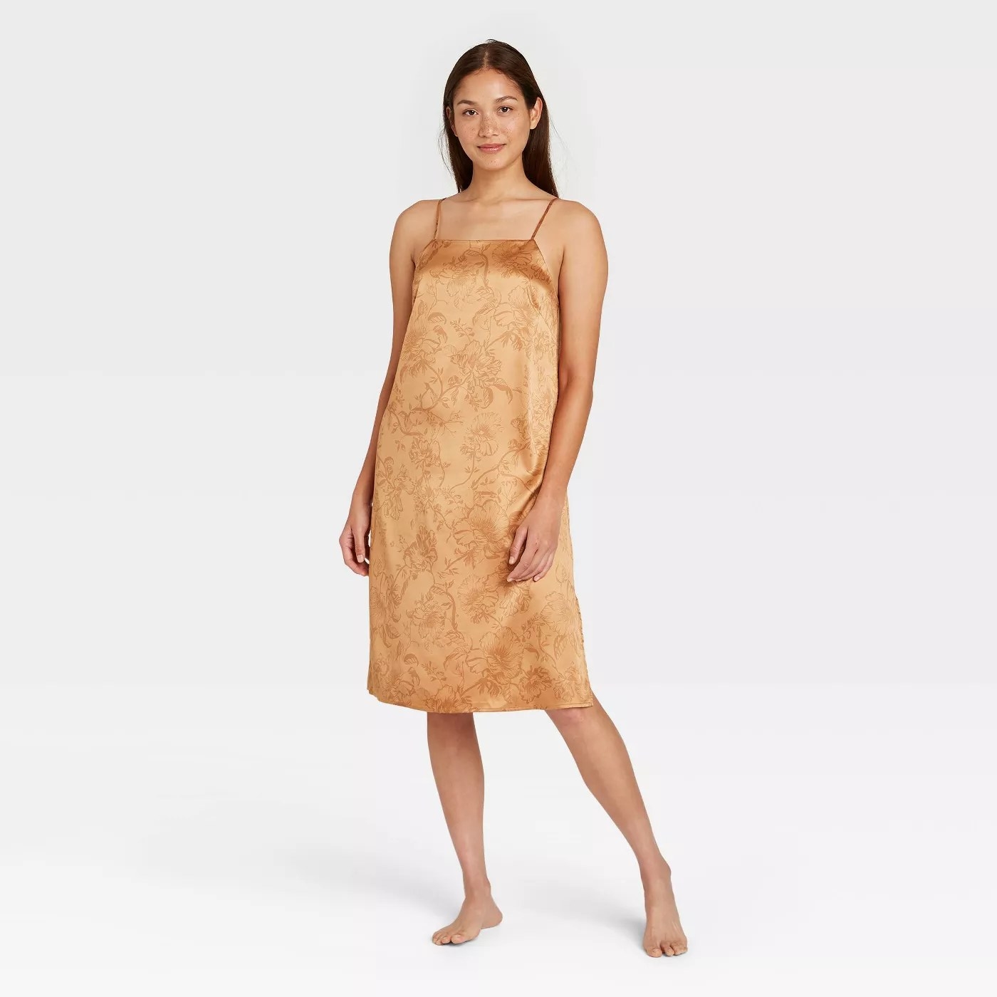 The gold satin nightgown