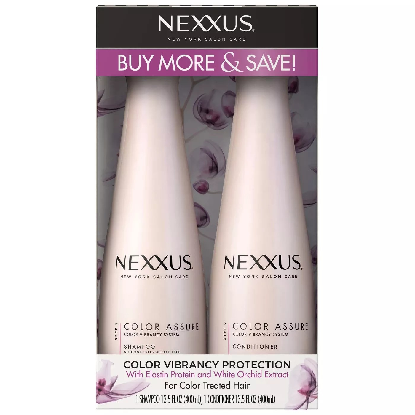 The Nexxus Color Assure shampoo and conditioner
