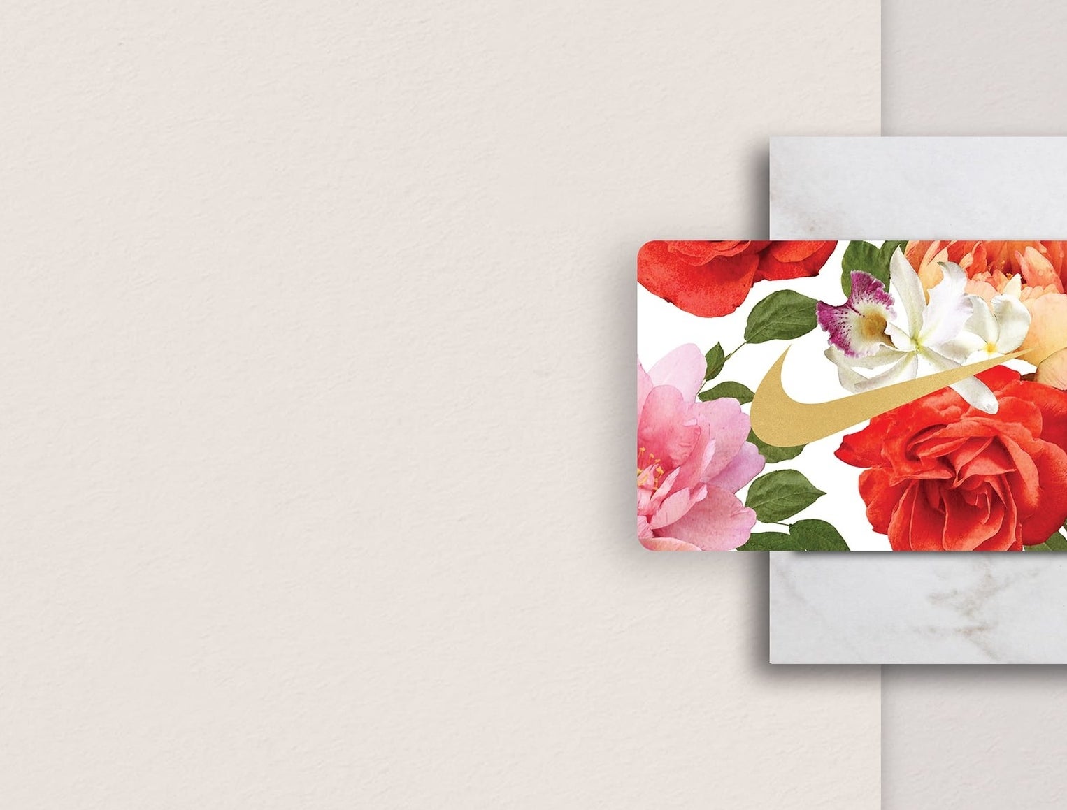 A floral Nike gift card