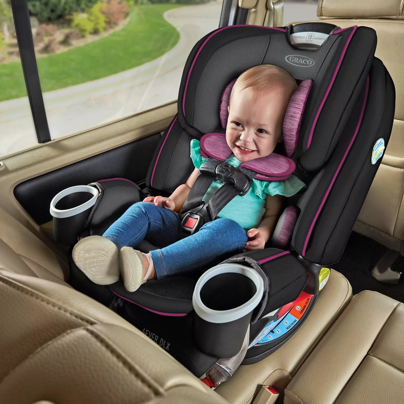 Toddler in a rear facing car seat 