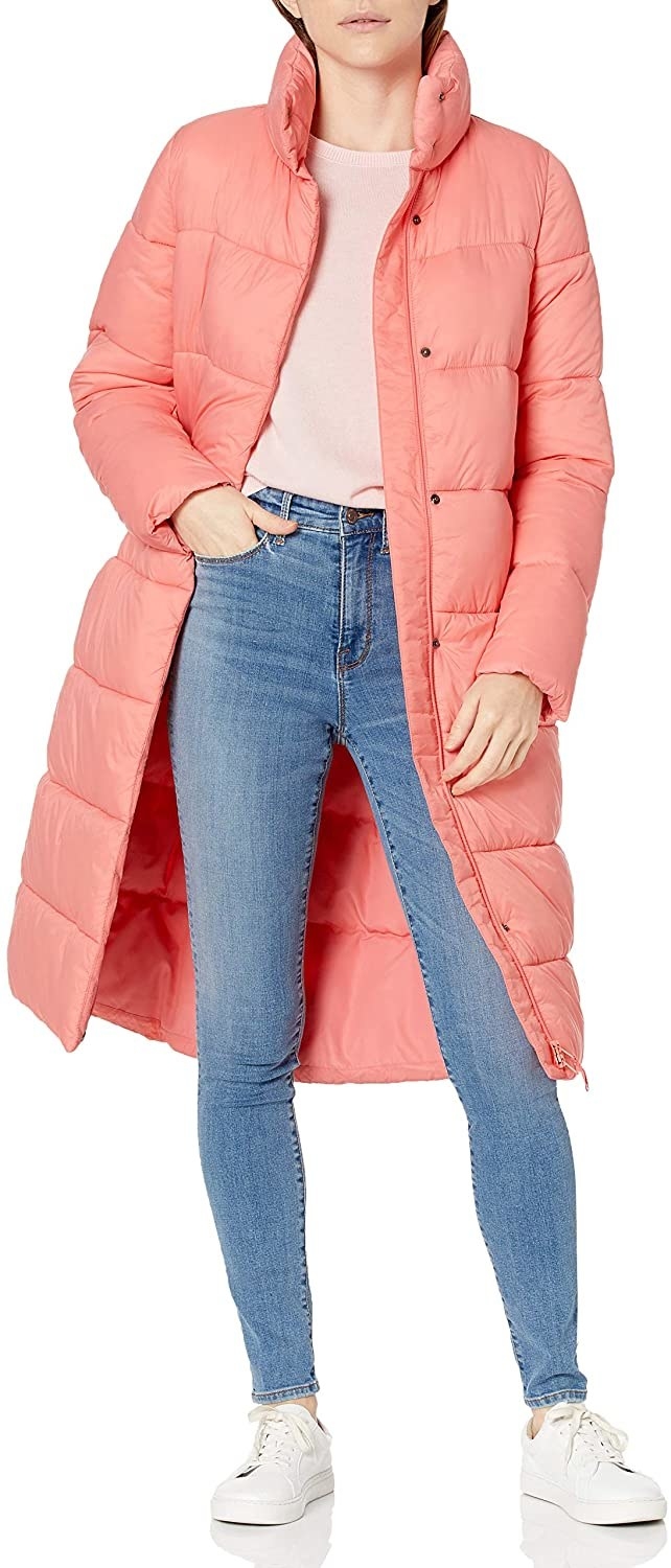 The zip-up pink coat