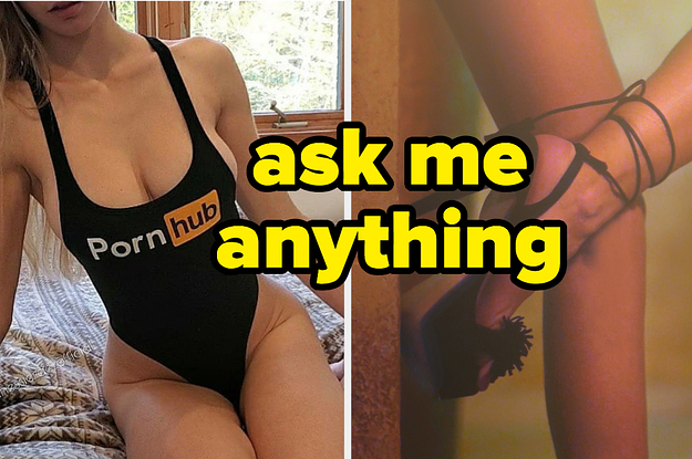 a side-by-side image of Chessie Rae, an adult entertainer, and a woman's leg in a stiletto