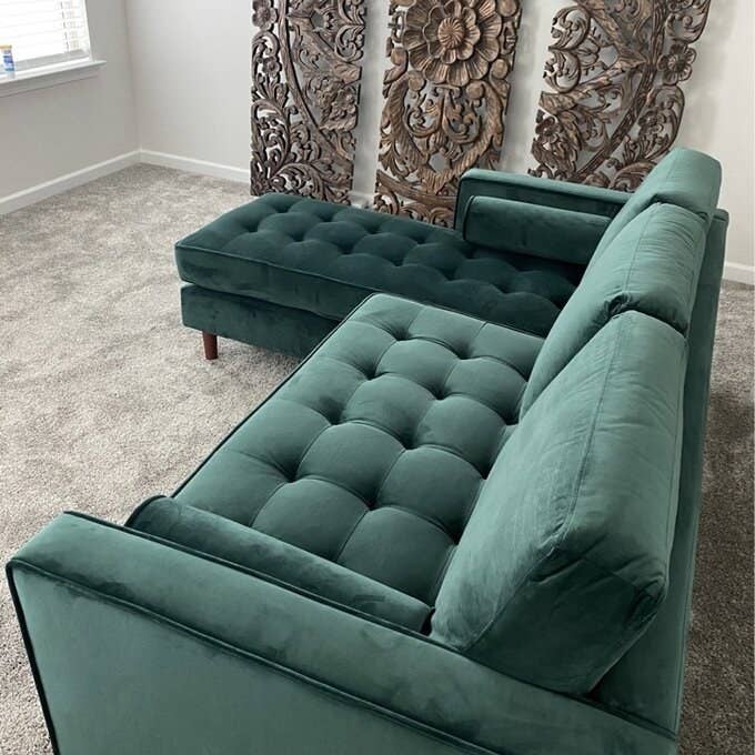 Review photo of the copen blue sofa and chase