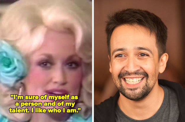 Dolly Parton being interviewed by Barbara Walters in the 1980s; Lin-Manuel Miranda
