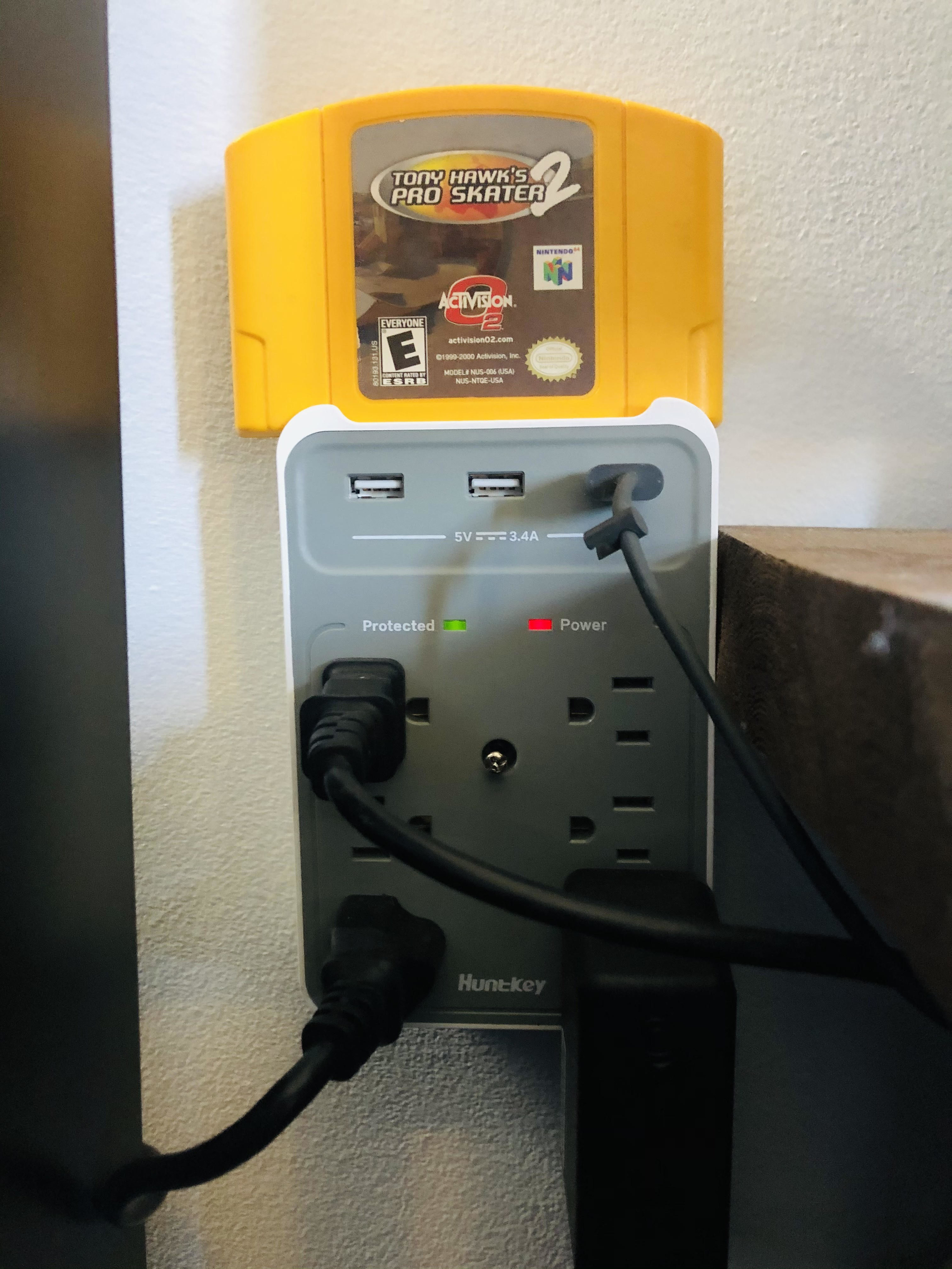 A Tony Hawk Nintendo cartridge on the outlet shelf