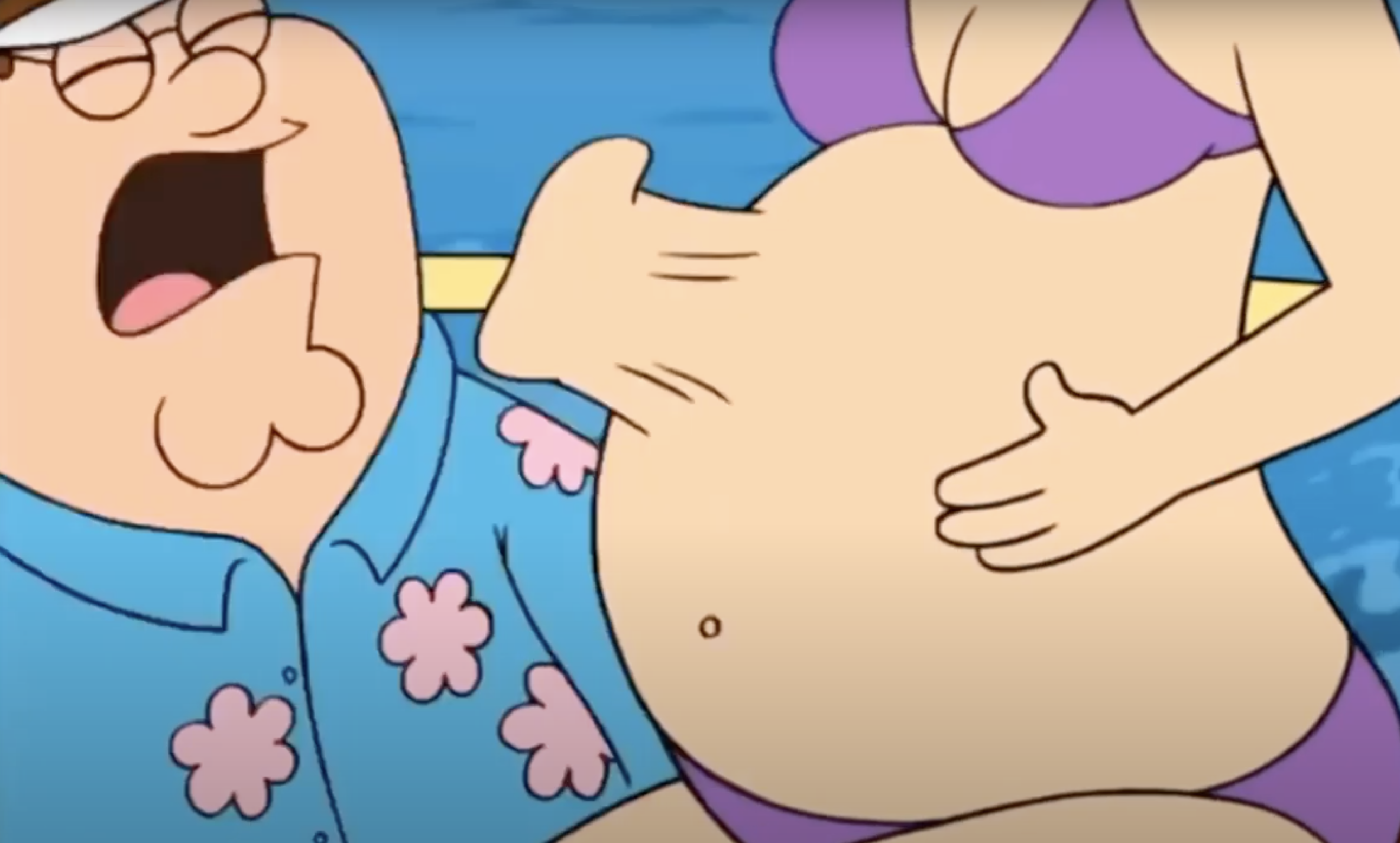 Peter from &quot;Family Guy&quot; getting kicked in the face by Bonnie&#x27;s womb