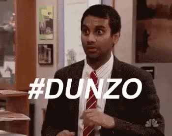 Character saying &quot;Dunzo&quot;