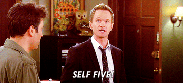 barney giving himself a &quot;self five&quot; on &quot;how i met your mother&quot;