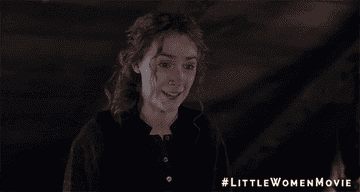 Saoirse Ronan shakes her head with tears in her eyes as Jo in &quot;Little Women&quot;
