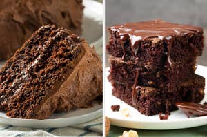 Chocolate cake and brownies