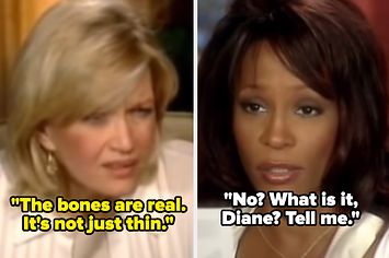 Diane Sawyer interviewing Whitney Houston in 2005