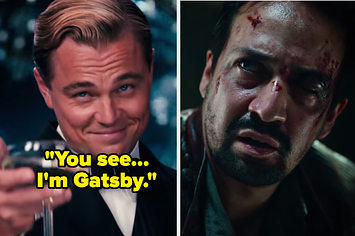 Leo DiCaprio as Gatsby in The Great Gatsby and Lin-Manuel Miranda as Lee in His Dark Materials