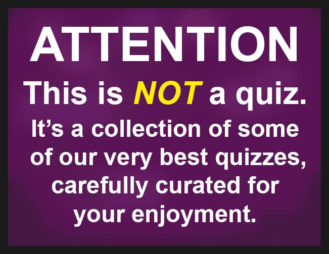 warning that this is not a quiz, but a collection of the best ones for your enjoyment