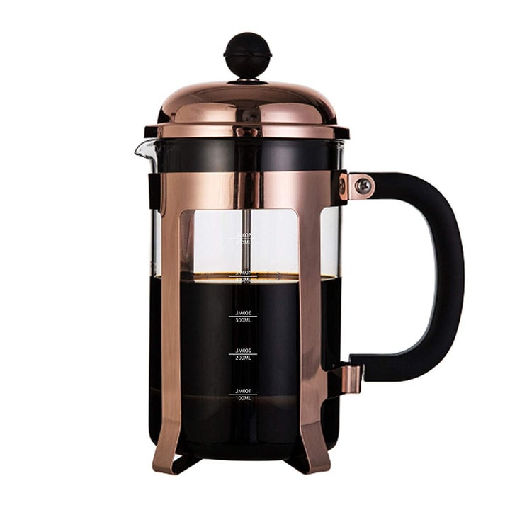 A copper coloured French Press