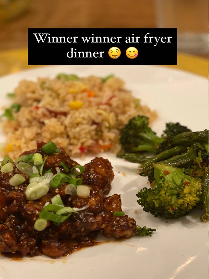 The author's air fryer dinner