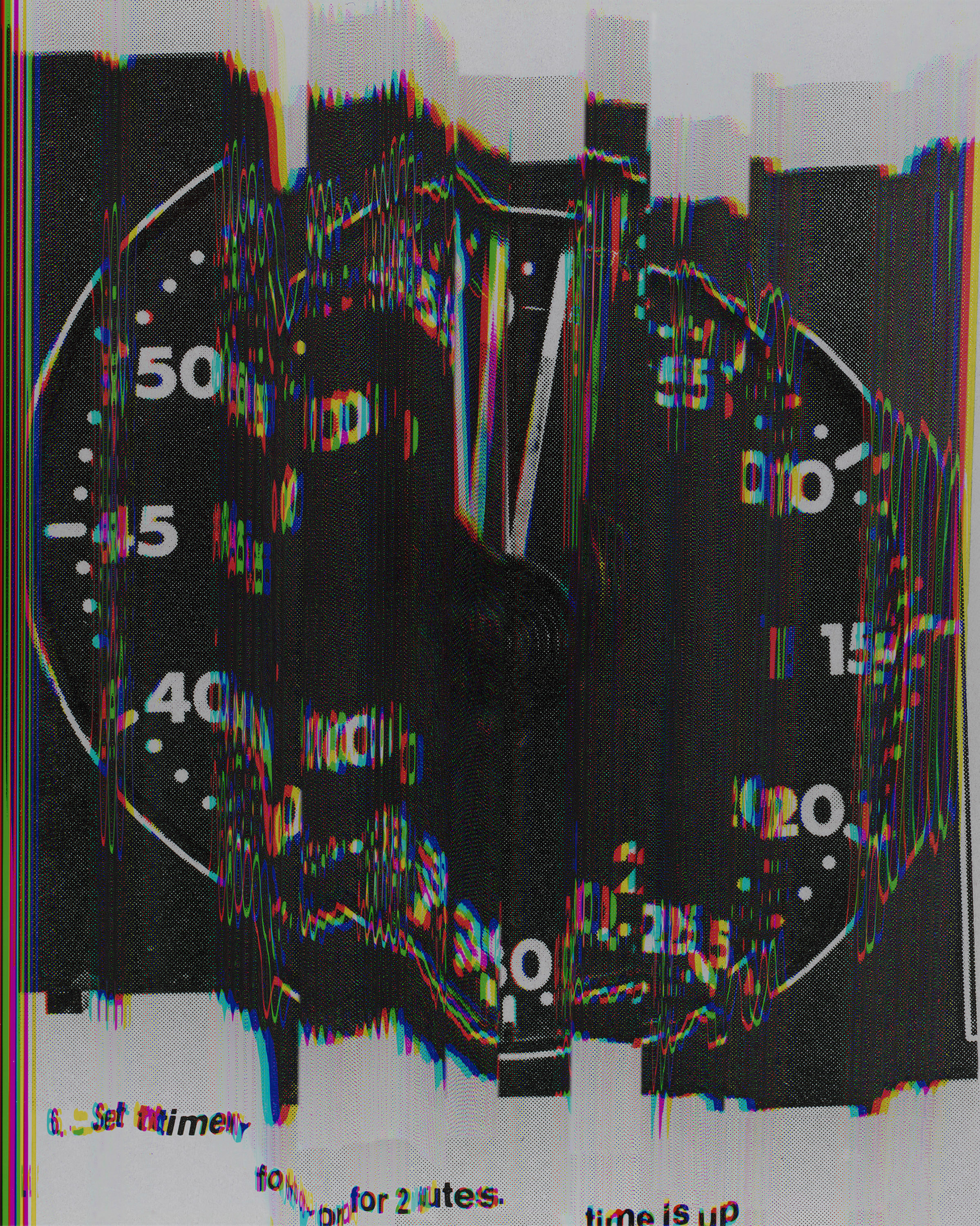 A distorted photo of a speedometer or clock