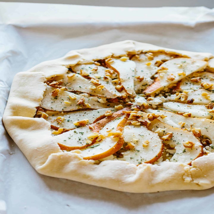 An uncooked assembled galette.