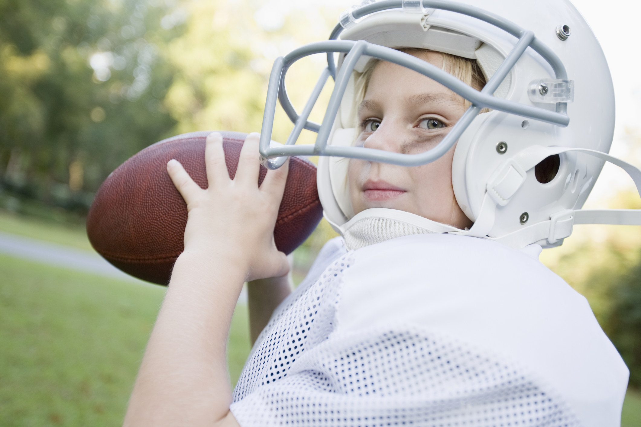 girl playing football